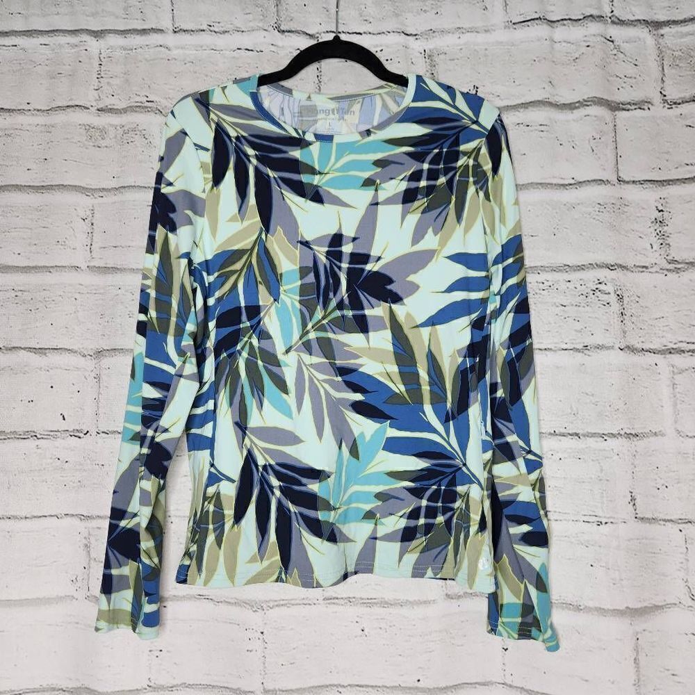 Hang Ten UV Protection Tropical Long Sleeve Rashguard Multicolor Size Large